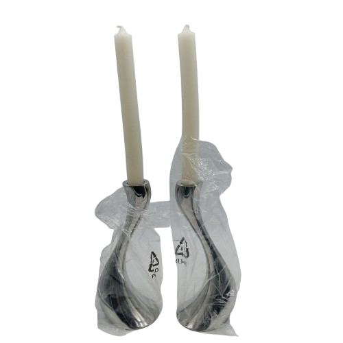 Georg Jensen Cobra Candle Holder Medium 2 Piece Silver, Like New Condition (CP)