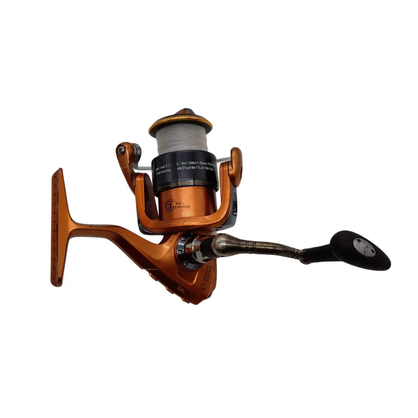 Sport Fisher Fishing Reel Orange/Black with White Line Elite 3000 *Broken Sold as is* (WL1392152)