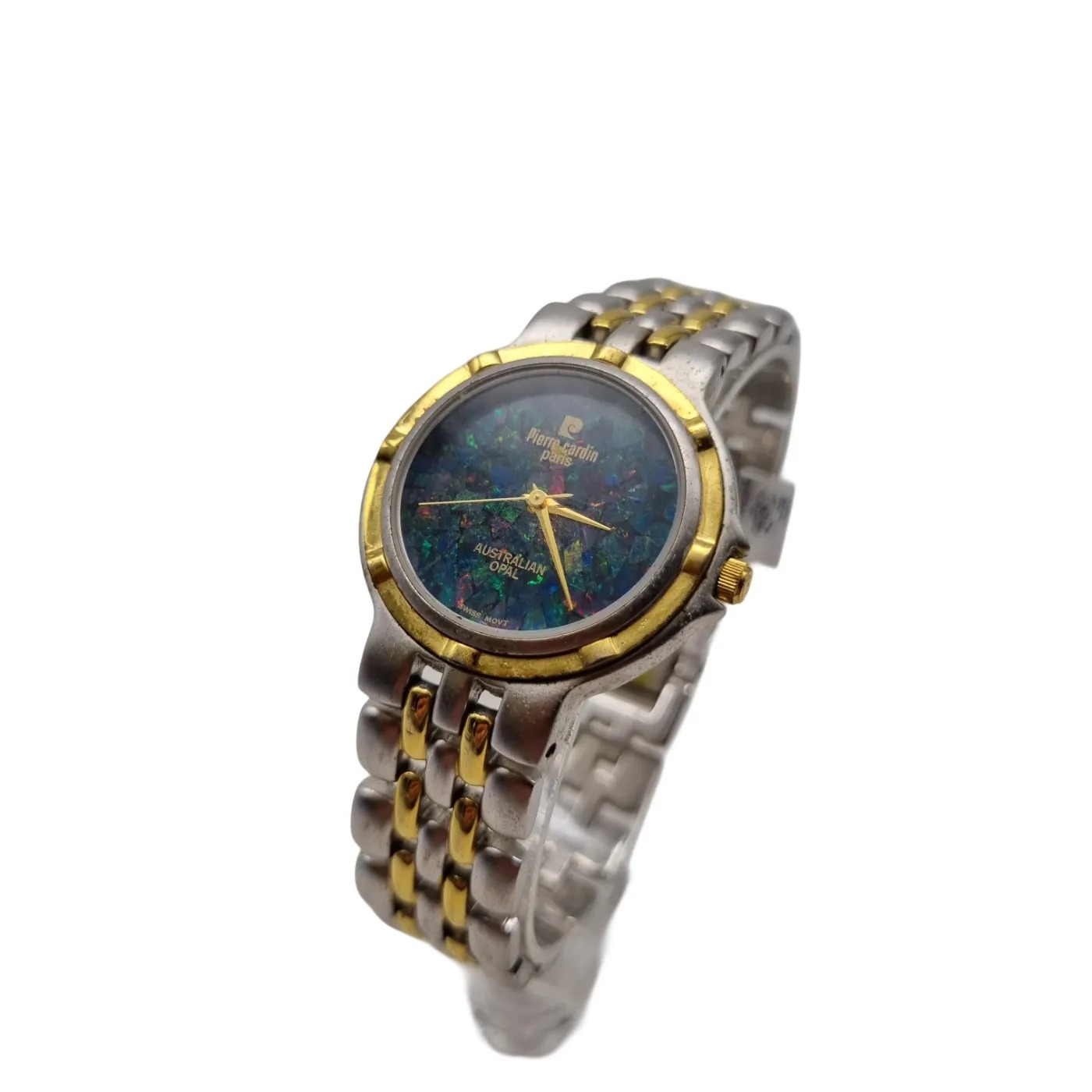 Pierre Cardin Paris Ladies Watch CS1997 Silver/Gold Stainless Steel Band Analog Blue Opal Round (WR 1368729)