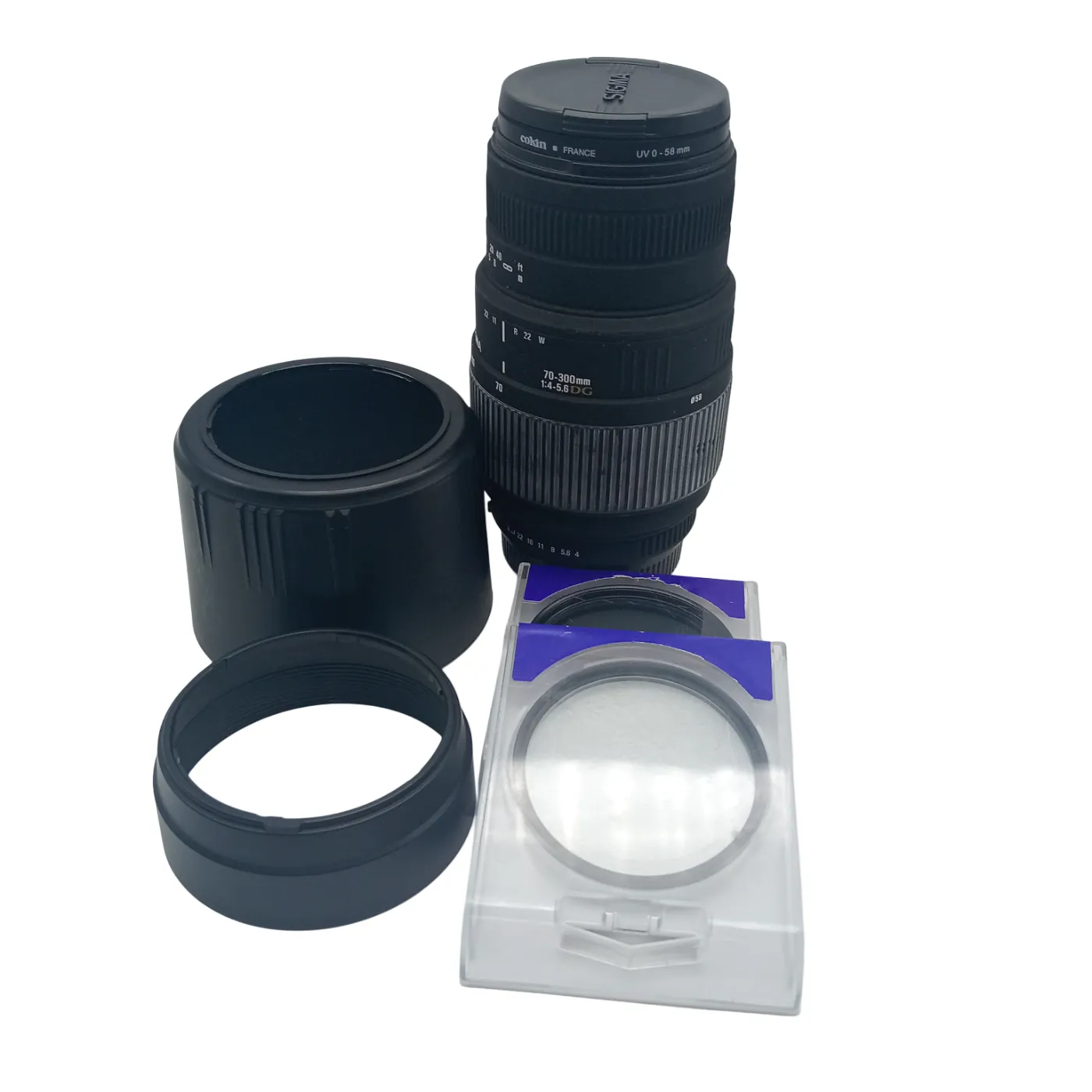 Sigma 70-300mm Camera Lens + Attachments