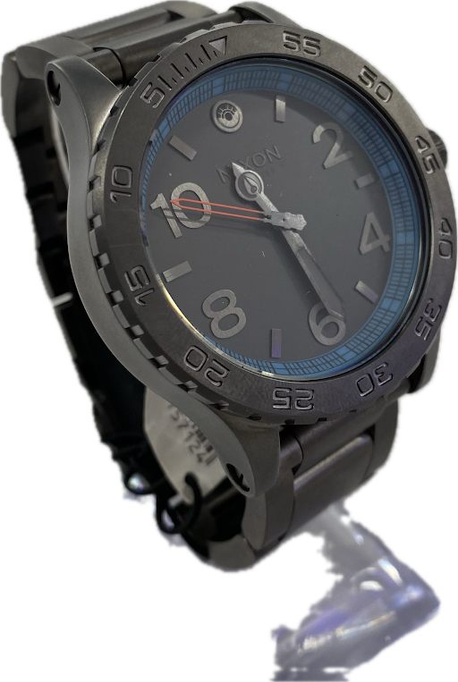 Nixon Watch Mens Grey Steel Chrono Black (NG)