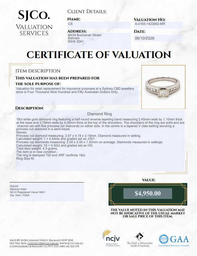 Ladies 18ct White Gold Diamond Ring – Total Weight – 4.3 Grams – Ring Size –  M (MR)
