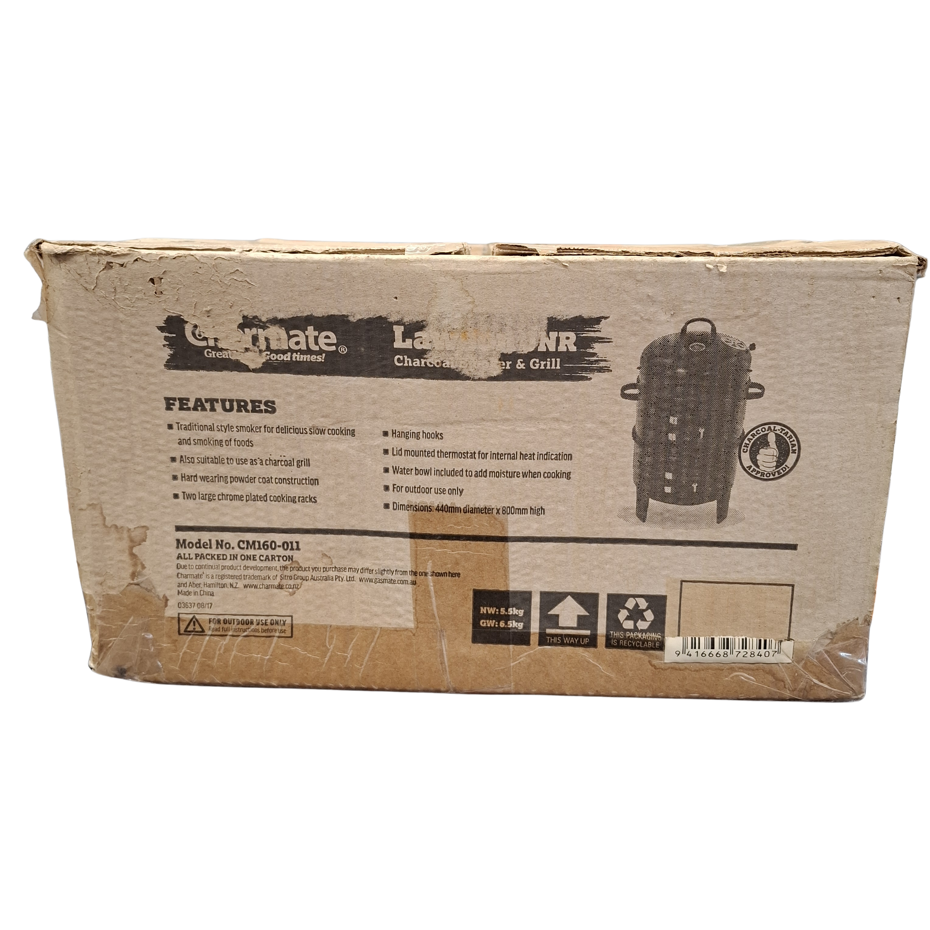 Charmate Lawson Jnr Charcoal Smoker And Grill (JN)