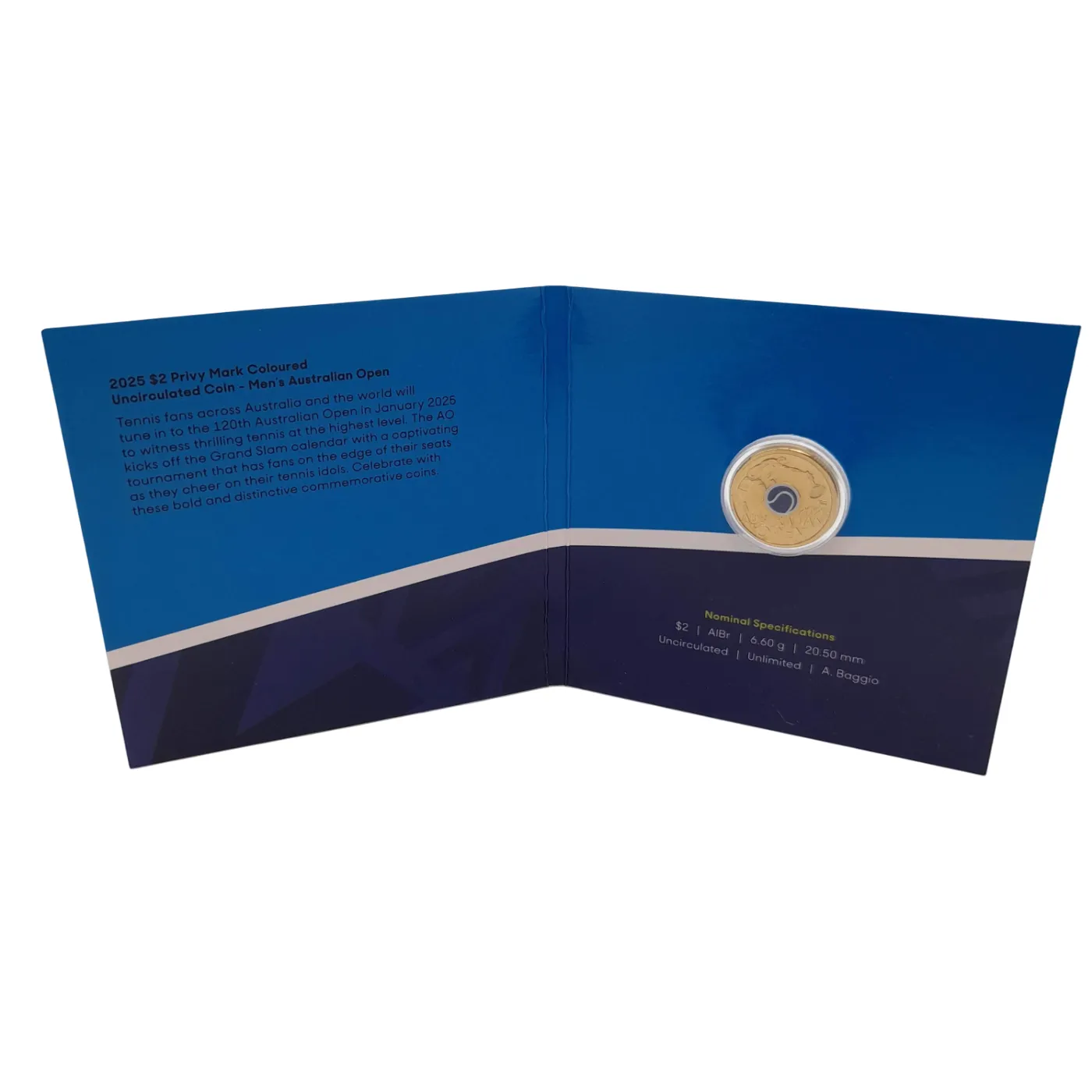 Australia Post 2025 Australian Open $2 Coin Uncirculated in Folder (WL 1402728)