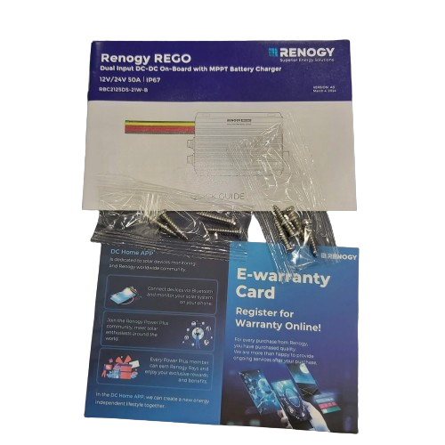 Renogy IP67 50A DC-DC Dual Input Battery Charger With MPPT RBC2125DS-21W-B, With Box, Manual, Anderson Connectors, Temp Probe, Excellent Condition