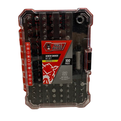 Full Boar 100 Piece Assorted Screwdriver Bit Set – FBSBS-100PC (NG)