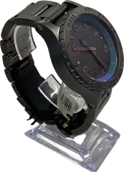 Nixon Watch Mens Grey Steel Chrono Black (NG)