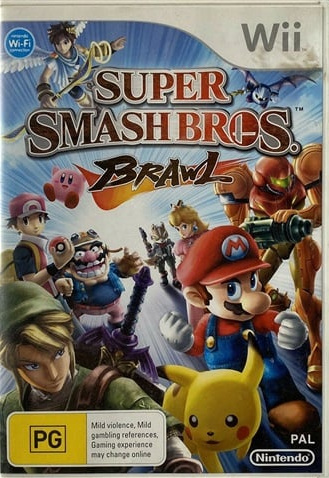 Super Smash Bros. Brawl Nintendo Wii Working Condition No Case Cover No Manual (LN)