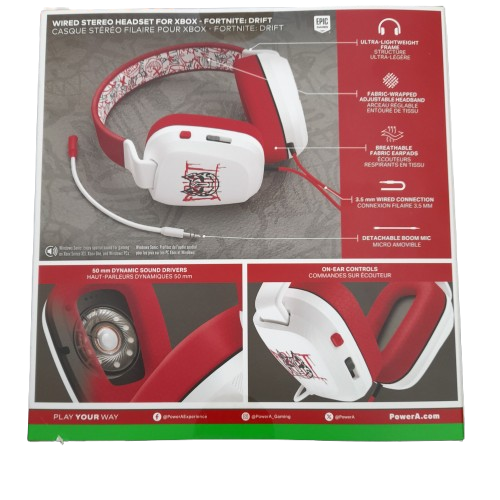 Xbox Wired Stereo Headset Fortnite Edition Red White (LN)