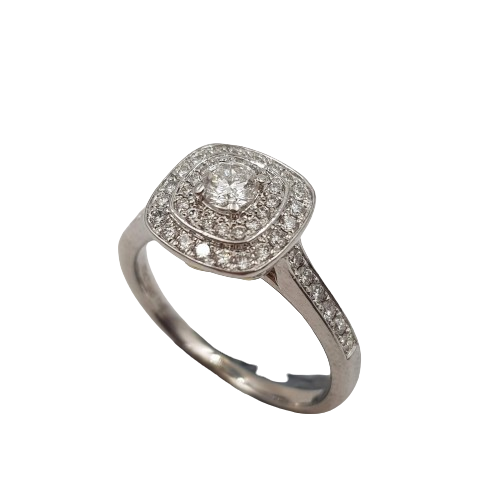 Ladies 18ct White Gold Diamond Cluster Ring with 49 Diamonds 4.09 Grams With Valuation