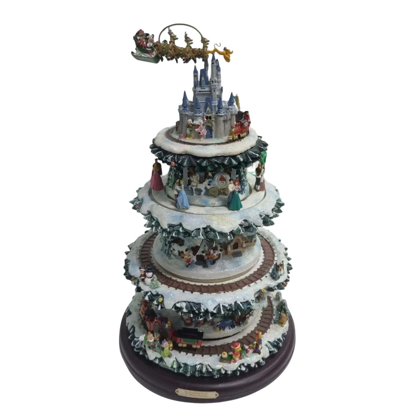 Hawthorne Village: The Wonderdul World Of Disney Christmas Tree Musical Sculpture In Box + Power + COA