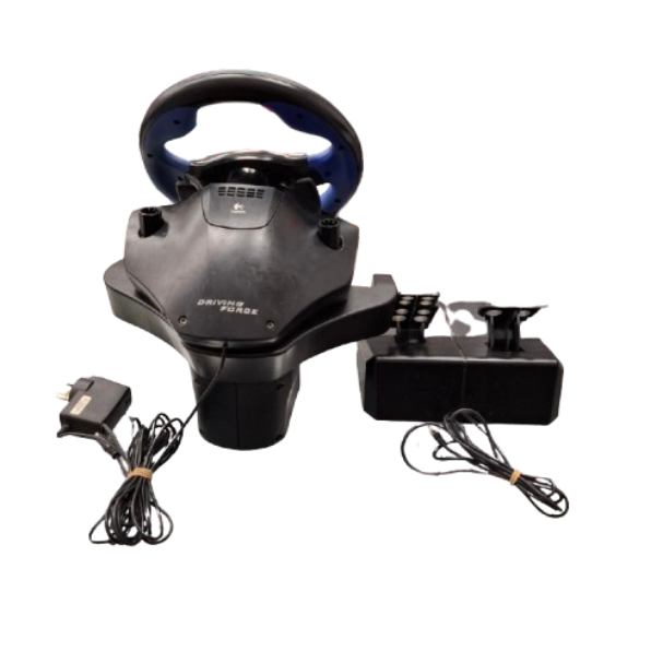 Logitech Gaming Accessories E-UC2 Black and Blue Steering Wheel and Pedal Set (JN)