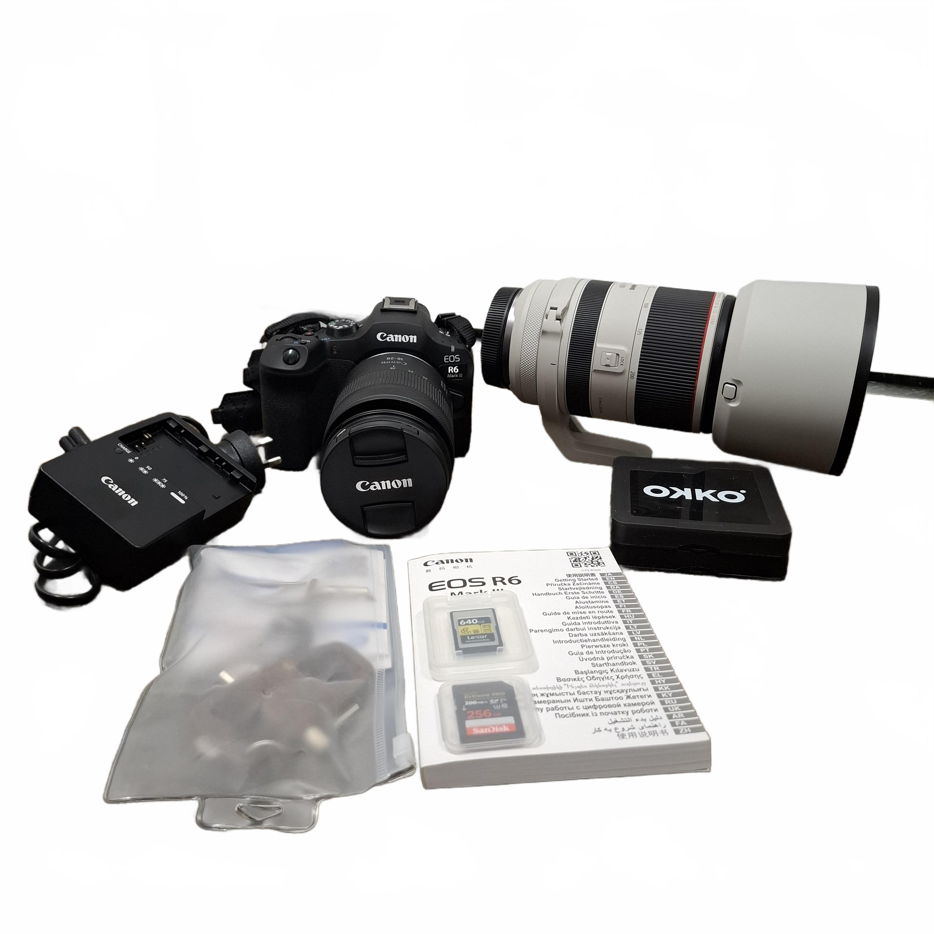 Canon EOS R6 Mark III Camera Kit With Leofoto LSR-284C Tripod And RF 70-200mm Lens Black (1435903) (JN)