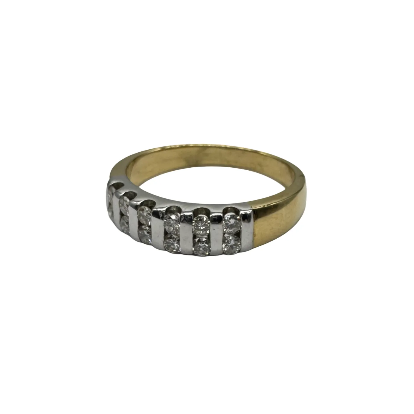 Ladies 18ct Yellow & White Gold 12 Stone Diamond Ring 0.50ct TDW Q 1/2 8 3/4 With Valuation (WR 1259458)