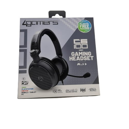 4Gamers C6-100 Gaming Headset Black Grey C6-100PC-GRY-4G (LN)