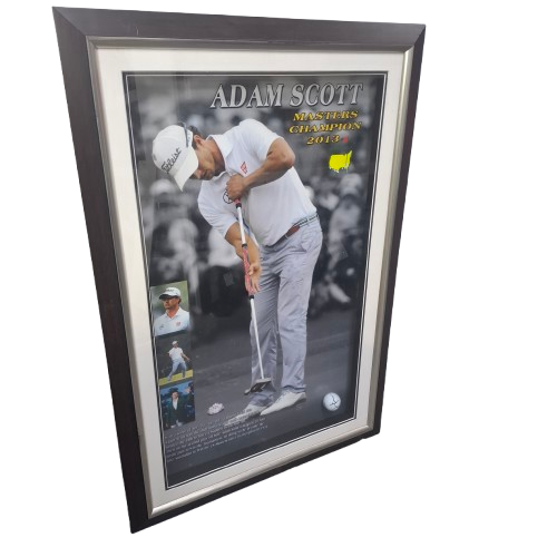 Framed Masters Champion 2013 Adam Scott Signed Golf Ball With COA *PICK UP ONLY* (WR 1423759)