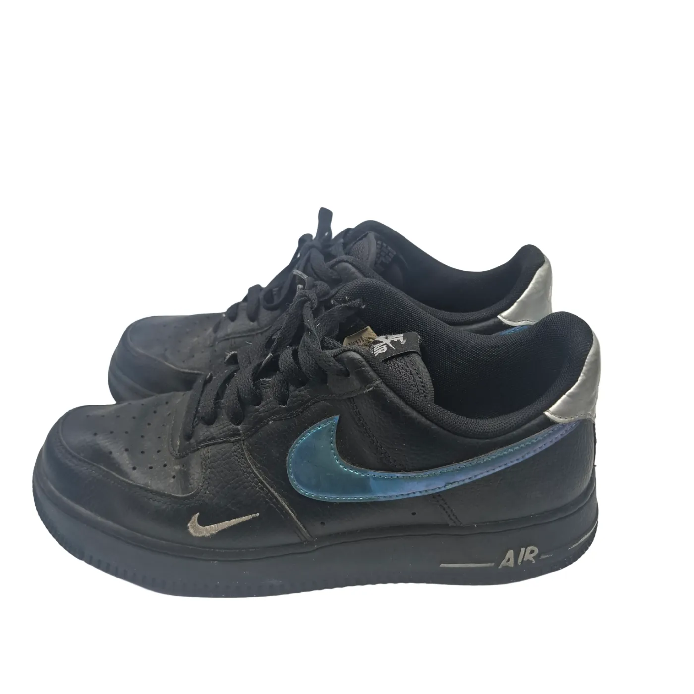 Nike Air Force 1 07 Low Black/Blue Lightning Sneakers FD0654‑001 Men’s Size US 8.5 Used (WR 1389778)