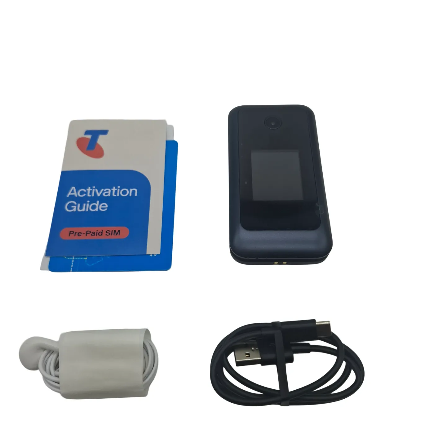 Telstra Mobile Phone Flip4 8GB Black + Box, Charger & Manual (WR)
