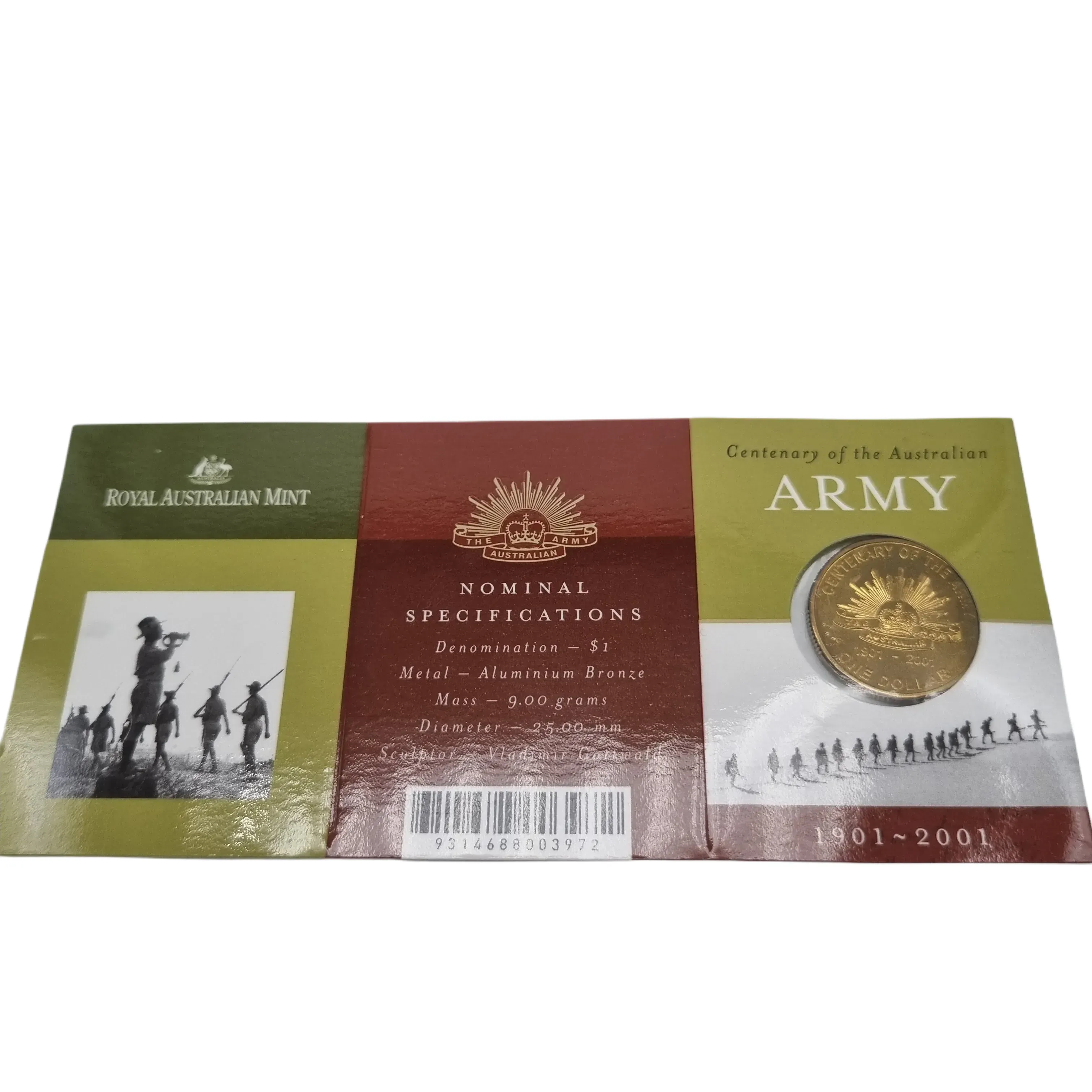 Royal Australian Mint – Centenary of the Australian Army 1901-2001 $1 ‘C’ Mintmark Coin