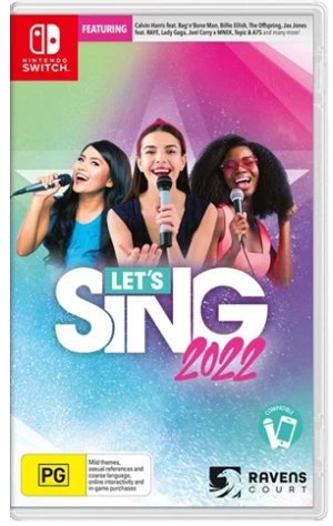 Lets Sing 2022 Nintendo Switch Game In Case With 2 Microphone – Good Condition