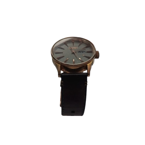 Nixon The Sentry Men’s Watch with Brown Leather Band and Grey Dial ** needs battery replaced ** (WR)