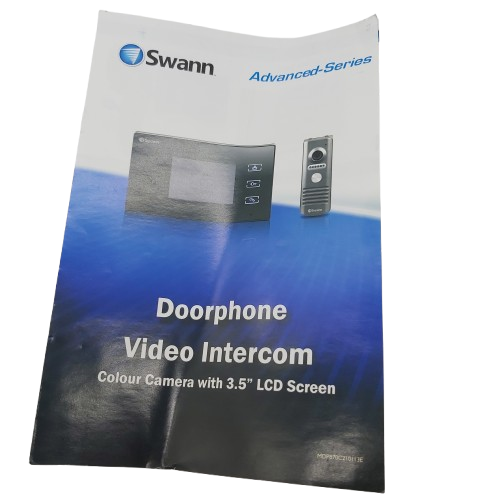 Swann Advanced Series Doorphone Video Intercom With 3.5″ LCD Monitor, SWHOM-DP870C, Black, Acceptable Condition, With Box, AC Adaptor, Cables, Mounting Screws, Manual (CP 1352582)