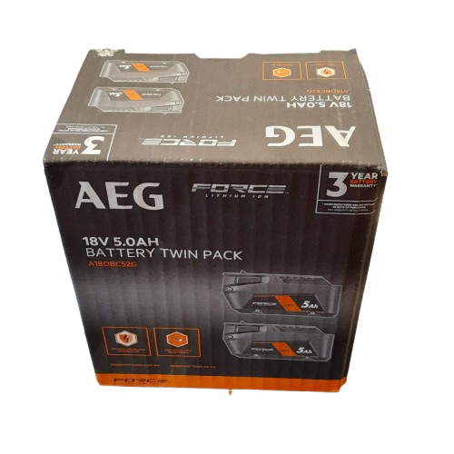 AEG 18V 5.0Ah Force Battery 2 Pack 5.0AH A18OBC52G (GE)