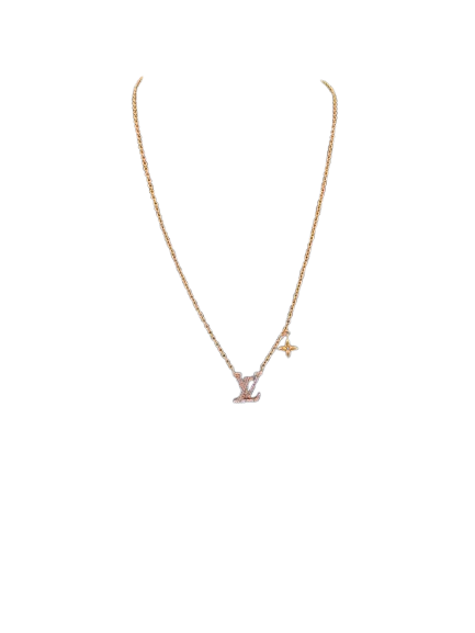 Louis Vuitton Necklace 7gms 48cms Yellow Gold LV Pendant (1418826) (NG)