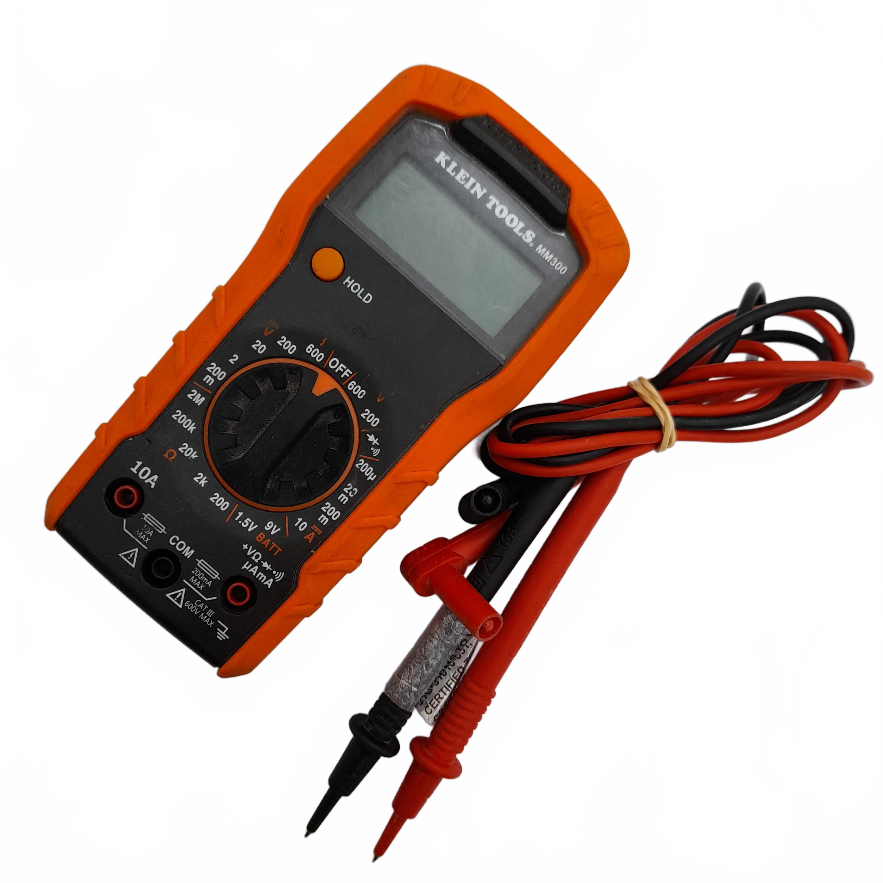 Klein Tools MM300 Manual-Ranging Digital Multimeter Orange With Cords (WR 1425944)