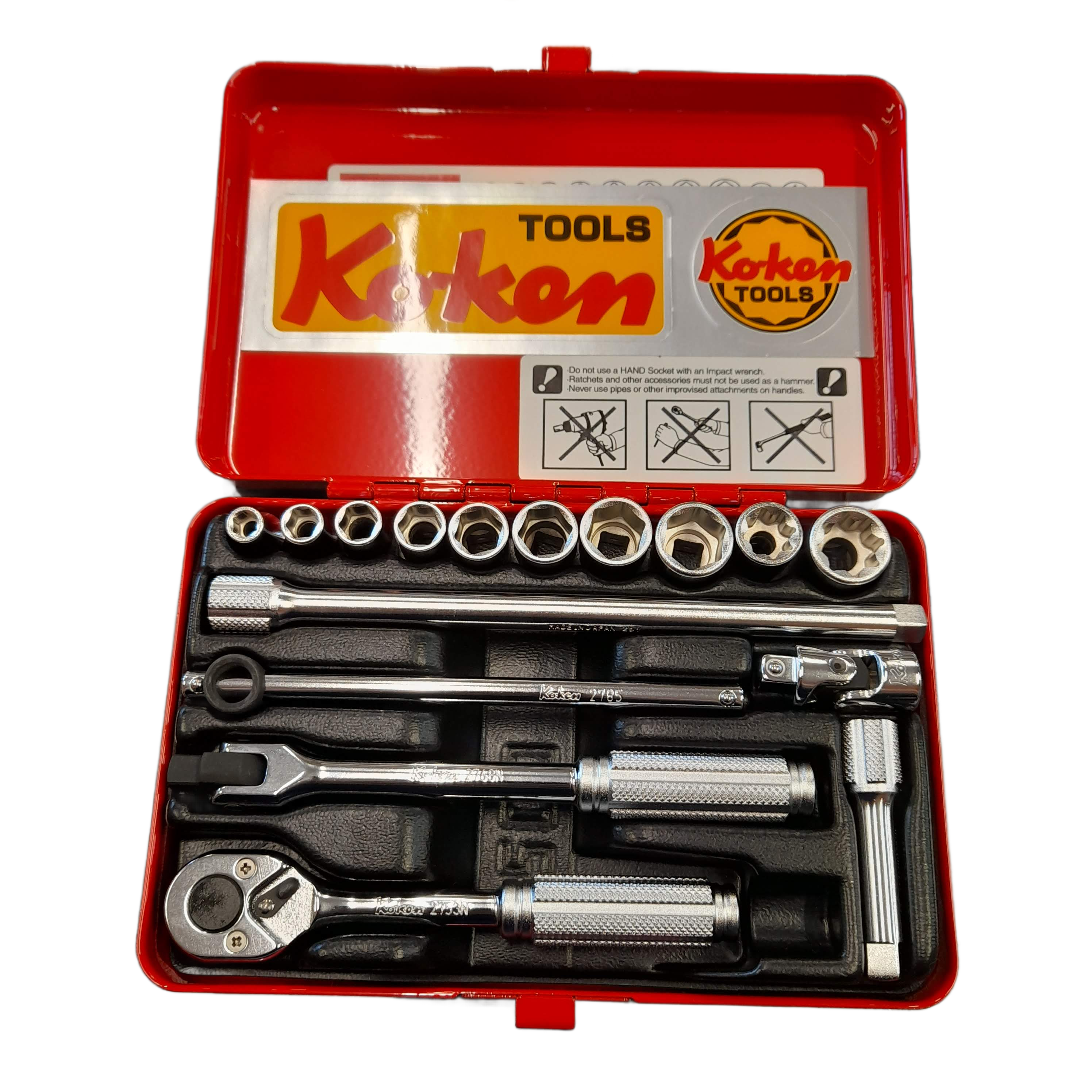 Koken Socket Set 2250M-6P 16 Piece Metric, Excellent LIKE NEW USED Condition (GE 1419888)