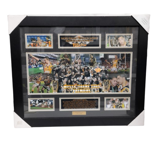 Wests Tigers 2005 Tigers Squad Limited Edition Frame 103/499 with Certificate of Authenticity (LN)