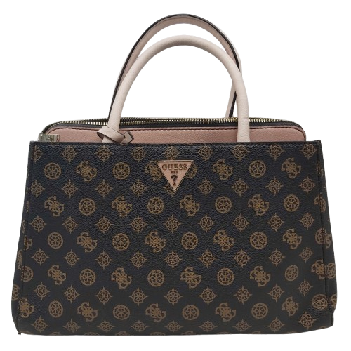 Ladies Guess Handbag With Crossbody Strap – Brown/Pink