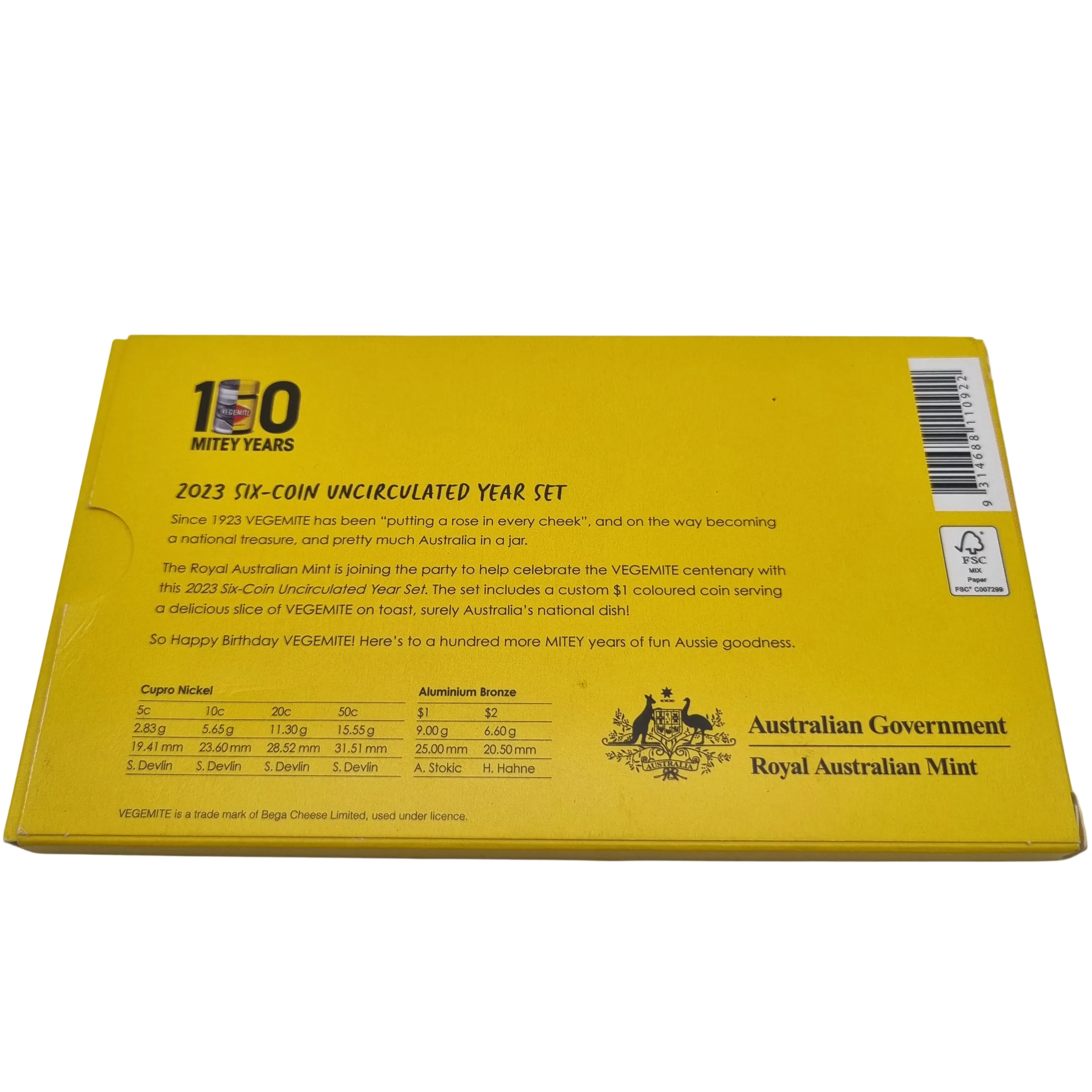 2023 100 Years Of Vegemite Six Coin Proof Year Set