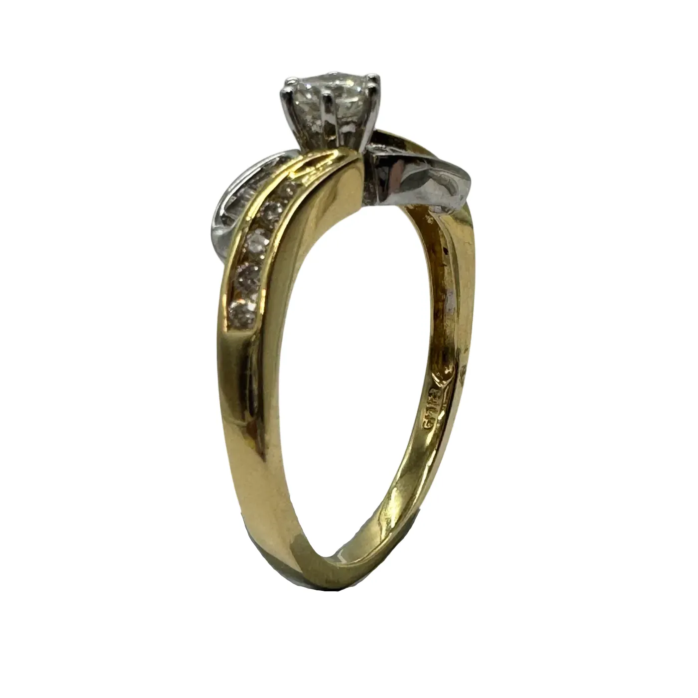 Ladies 18ct Yellow & White Gold 21 Stone Diamond Ring 0.47ct TDW P 7 3/4 with Valuation – WL 1260747