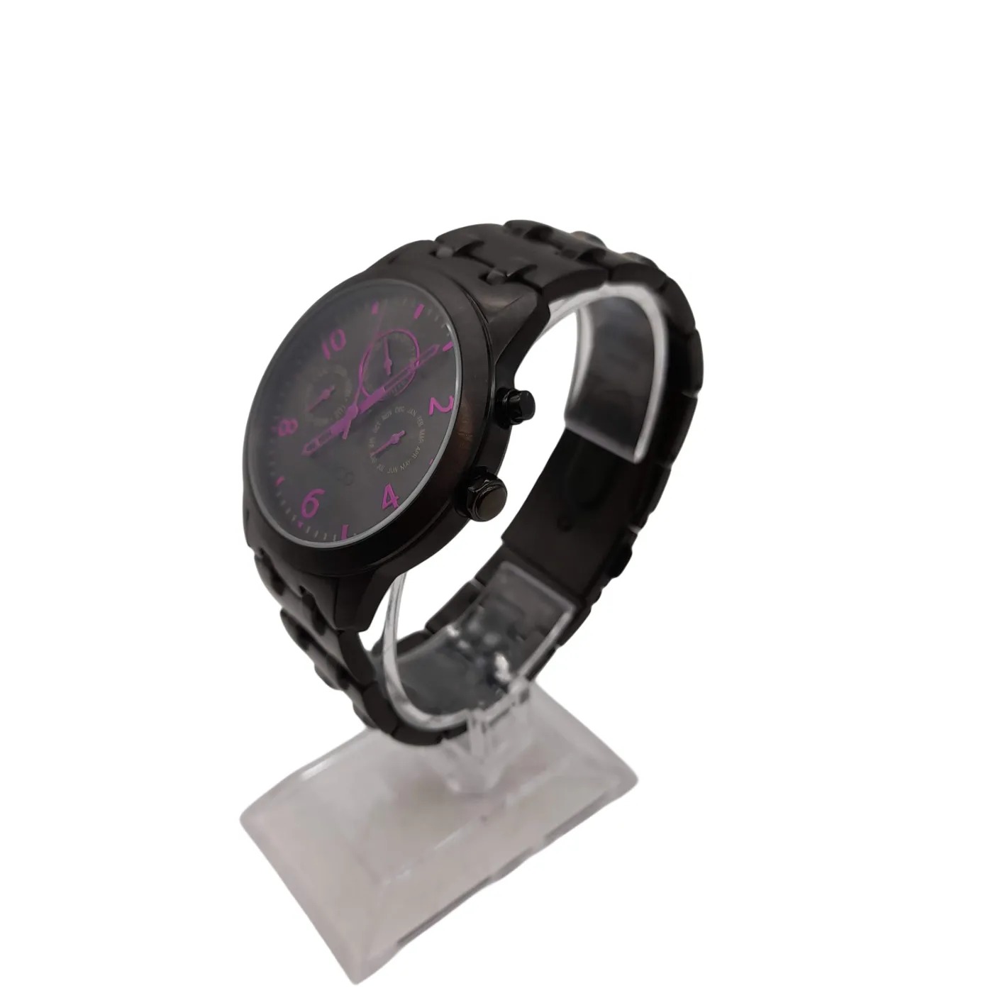 Mimco Timepeace Black and Purple Colourway Watch with Box (WL1417371)