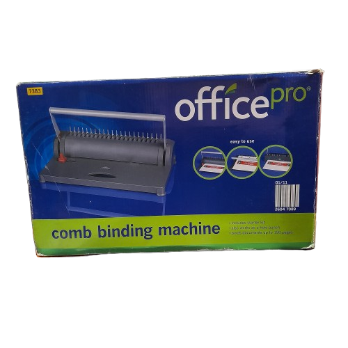Office Pro Comb Binding Machine 7283 Black (MR) (Good Condition)