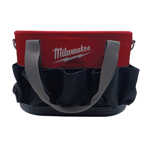 Milwaukee Oval Bucket Tool Bag Red With Shoulder Strap (1425161)