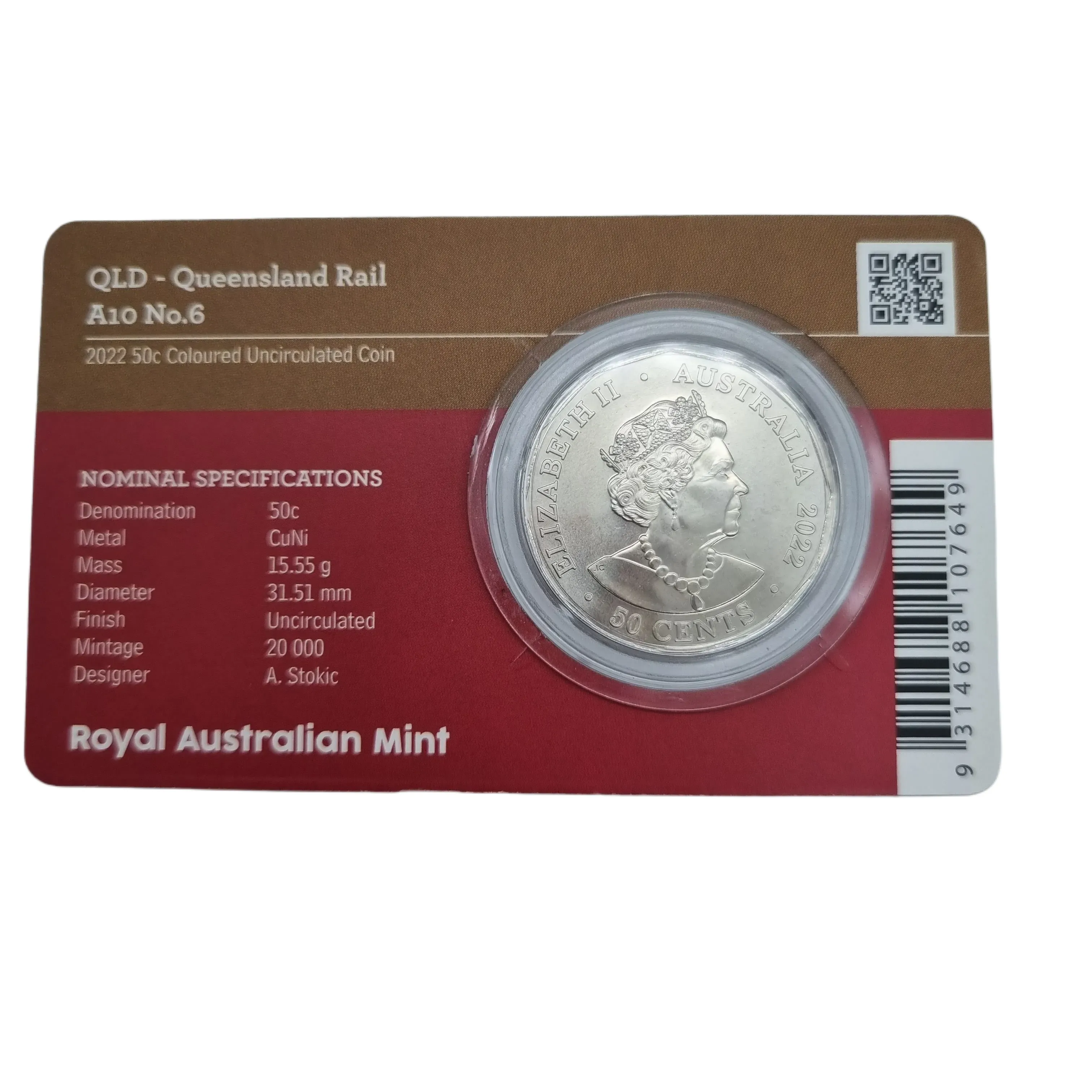 2022 50c Steam Power QLD No. 6 Uncirculated Coin