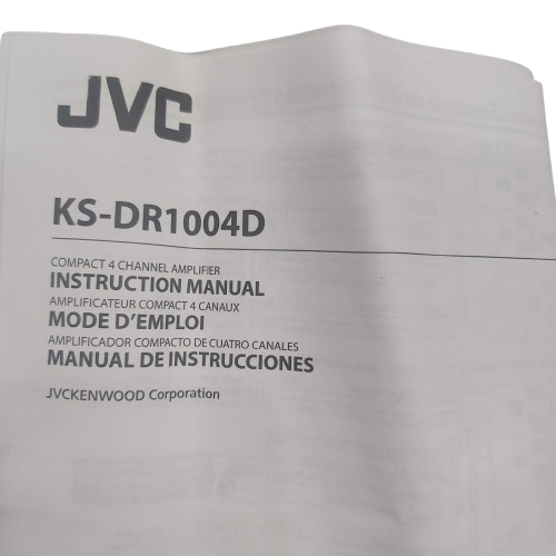 JVC KS-DR1004D Class D Compact 4Ch Amplifier, 400W (45Wx4RMS @4Ohms), Very Good Condition, With Harness, Box & Instructions