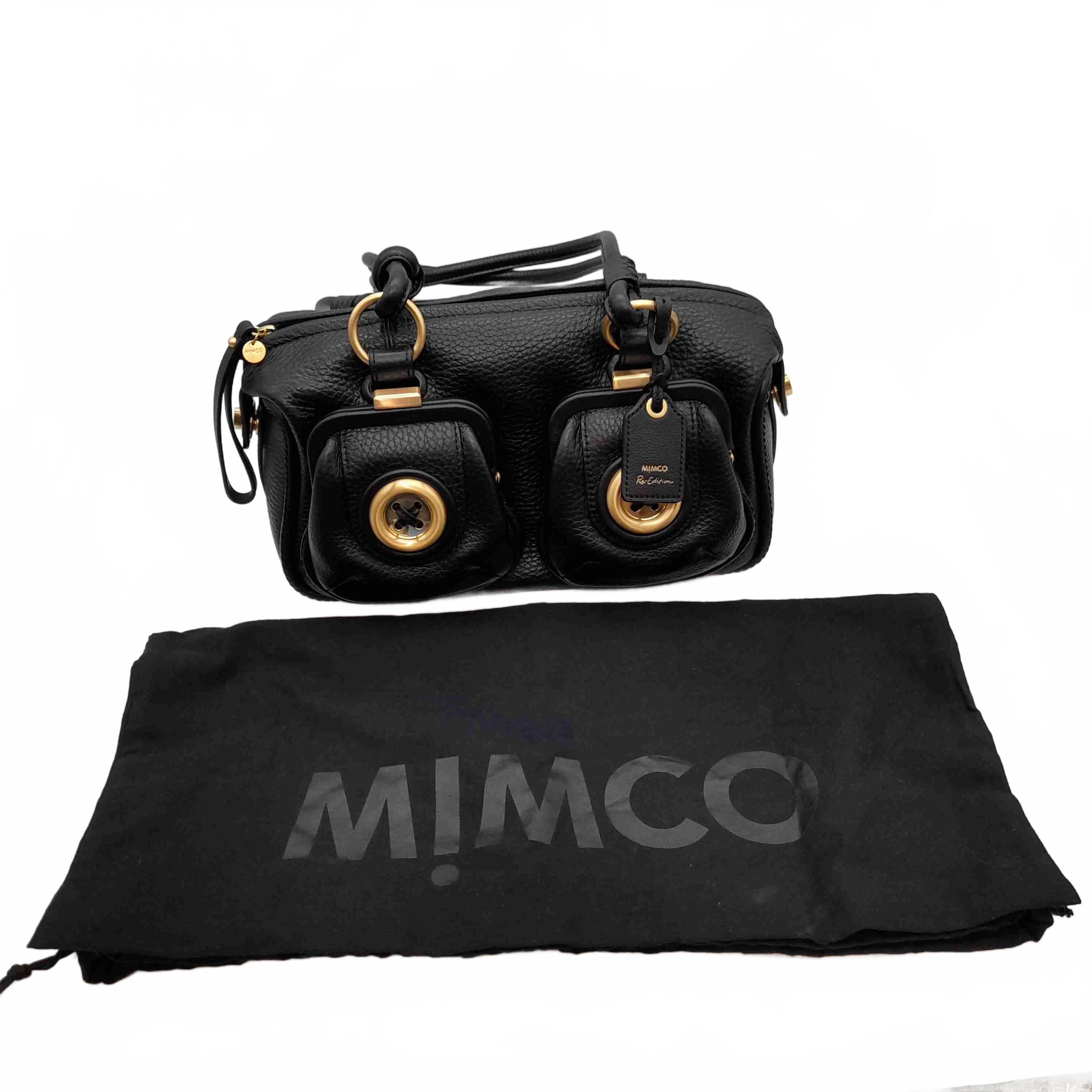 Mimco Re-Edition Bag Black And Gold + Dust Bag (WL 1433722)