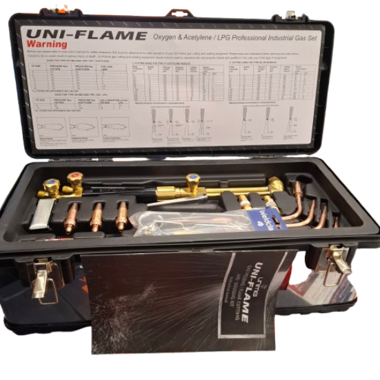 Unimig Uniflame Oxygen Acetylene Gas Cutting Kit Silver 23 Pieces (1428588) (JN)