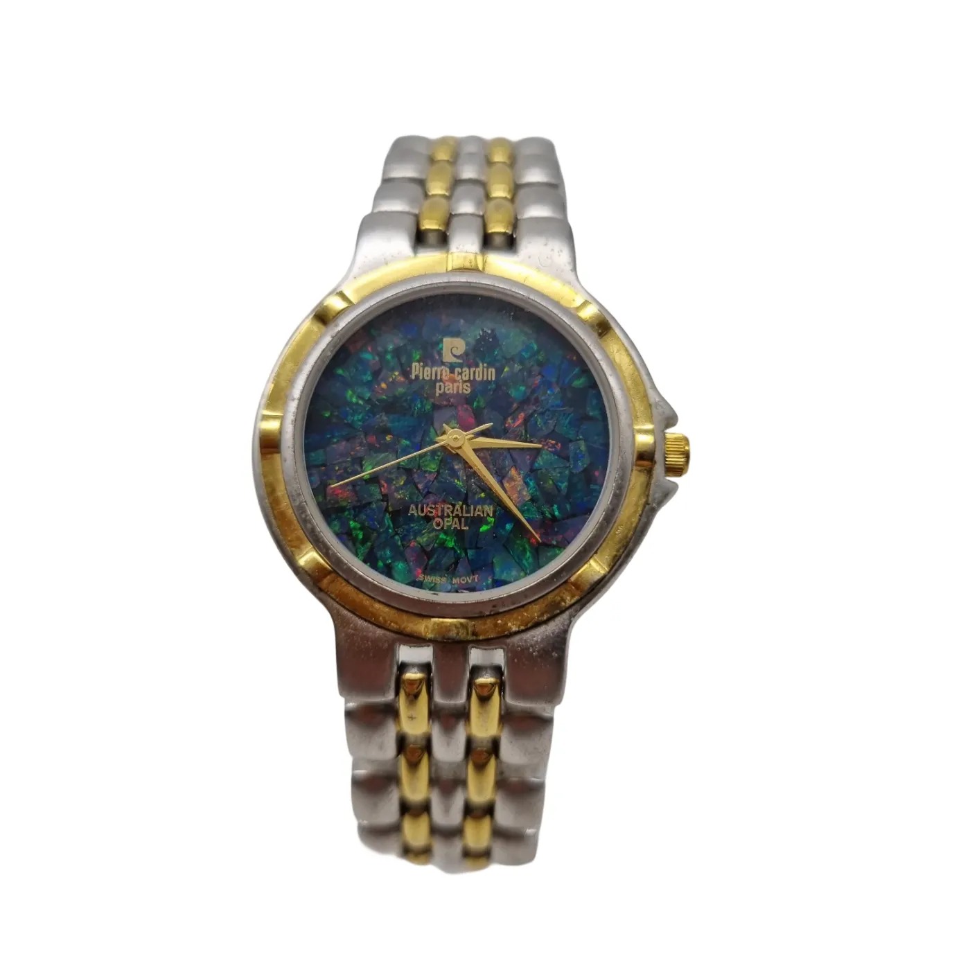 Pierre Cardin Paris Ladies Watch CS1997 Silver/Gold Stainless Steel Band Analog Blue Opal Round (WR 1368729)