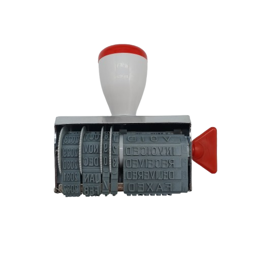 Deskmate Grey Phrase Dater Rubber Stamp (In The Box) (CP)