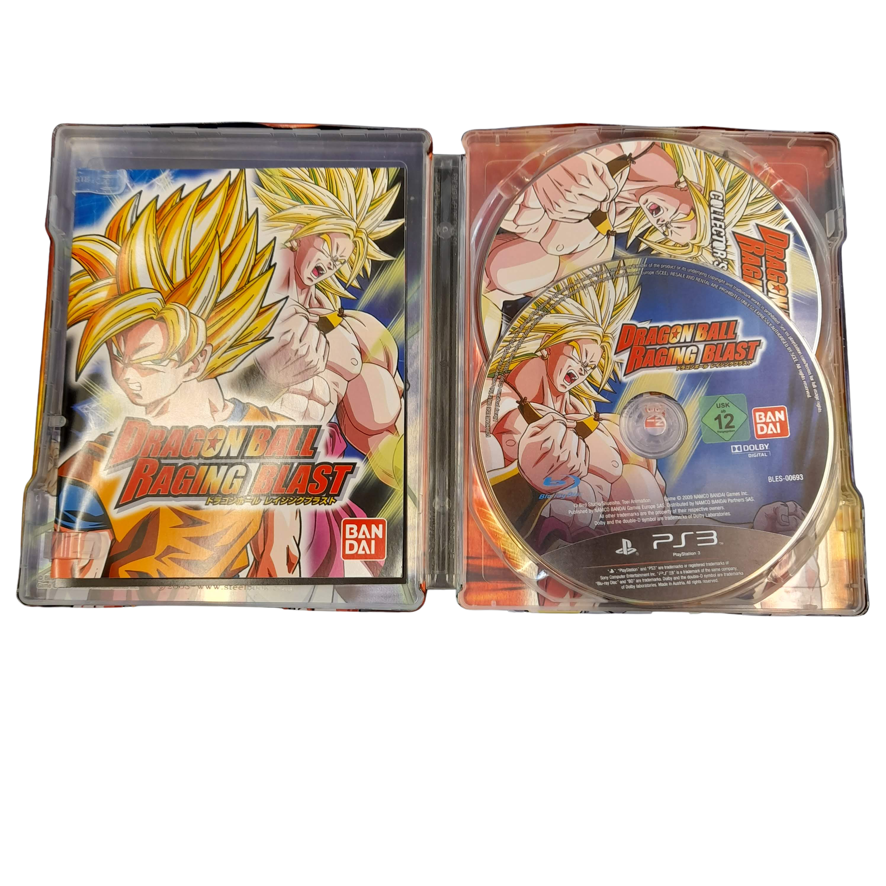 Sony Playstation 3 Dragonball Z Raging Blast Steelbook Limited Edition, With Case, Art Book, Soundtrack + Manual – Case Is Dented At Top (GE 1149518)