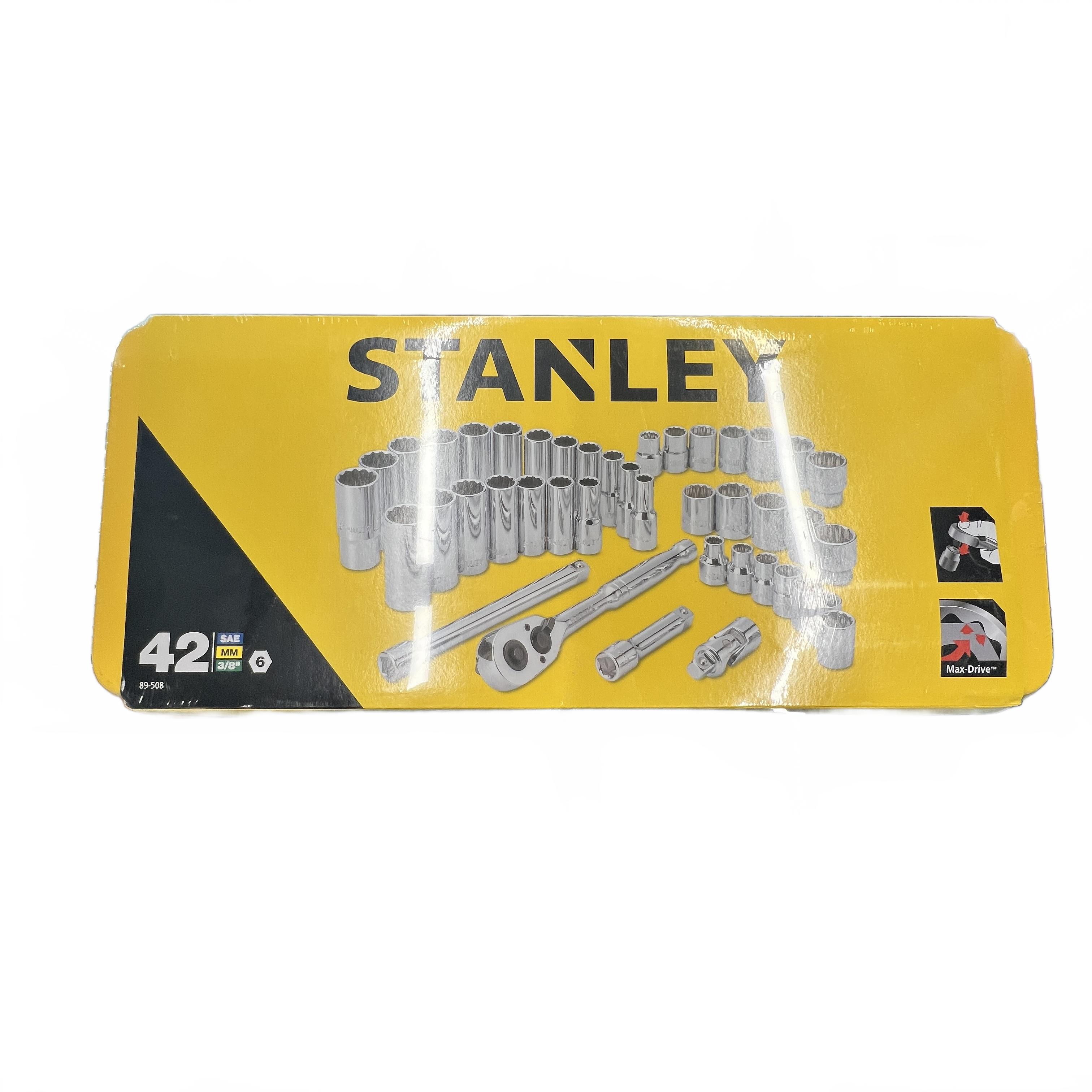Stanley Socket Set 42 Piece SAE MM 3/8 Inch (1429687) (MK)