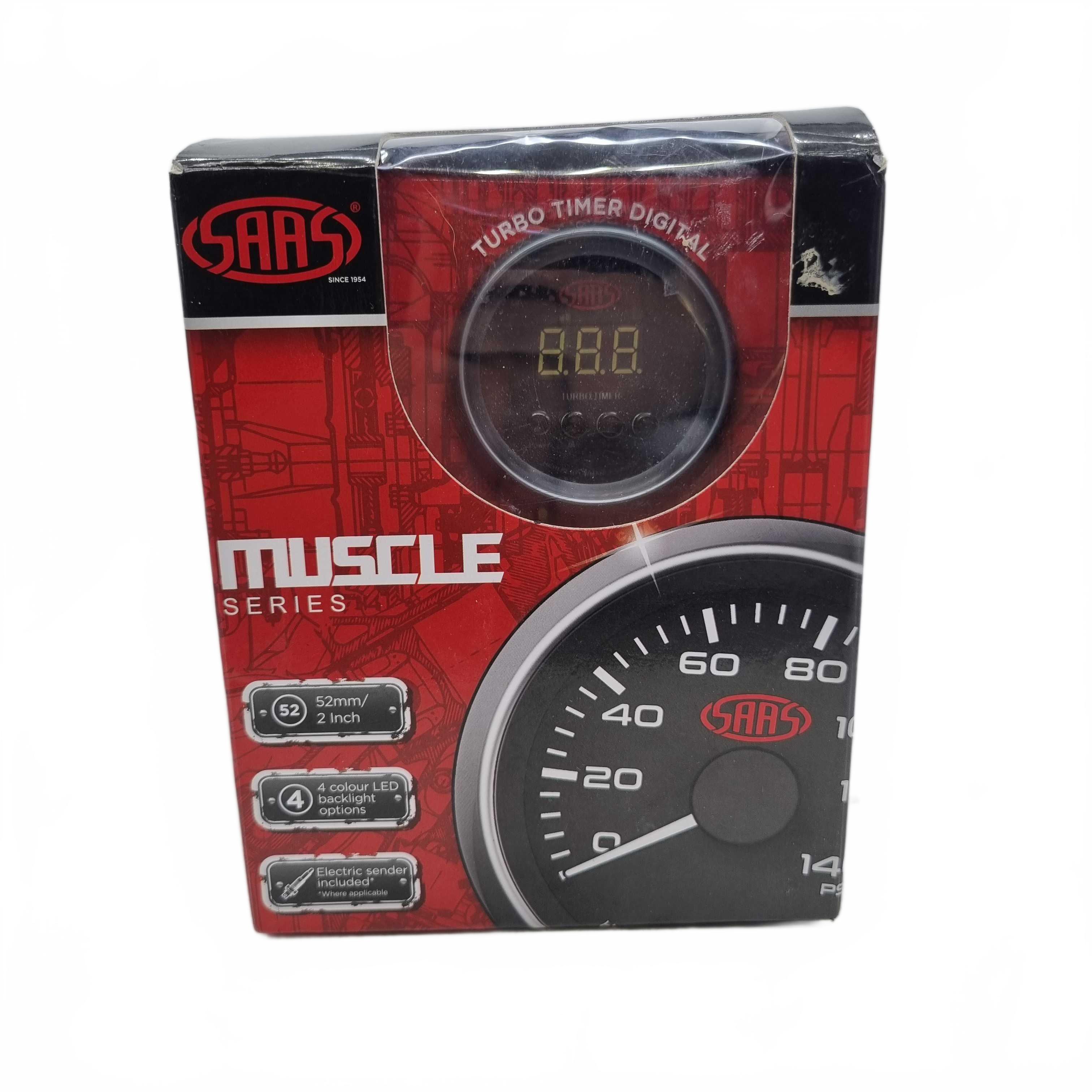 Saas Muscle Black Digital Turbo Timer Gauge SG-DTT52B (WR 1415848)
