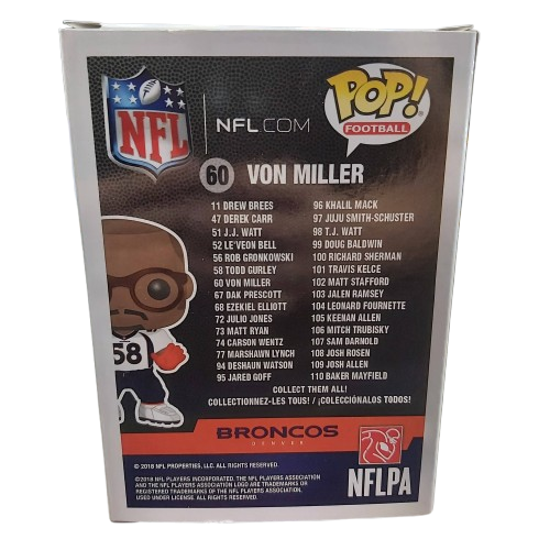 Funko Pop! Vinyl Football Series – NFL Denver Broncos #60 Von Miller Very Good Condition In Box