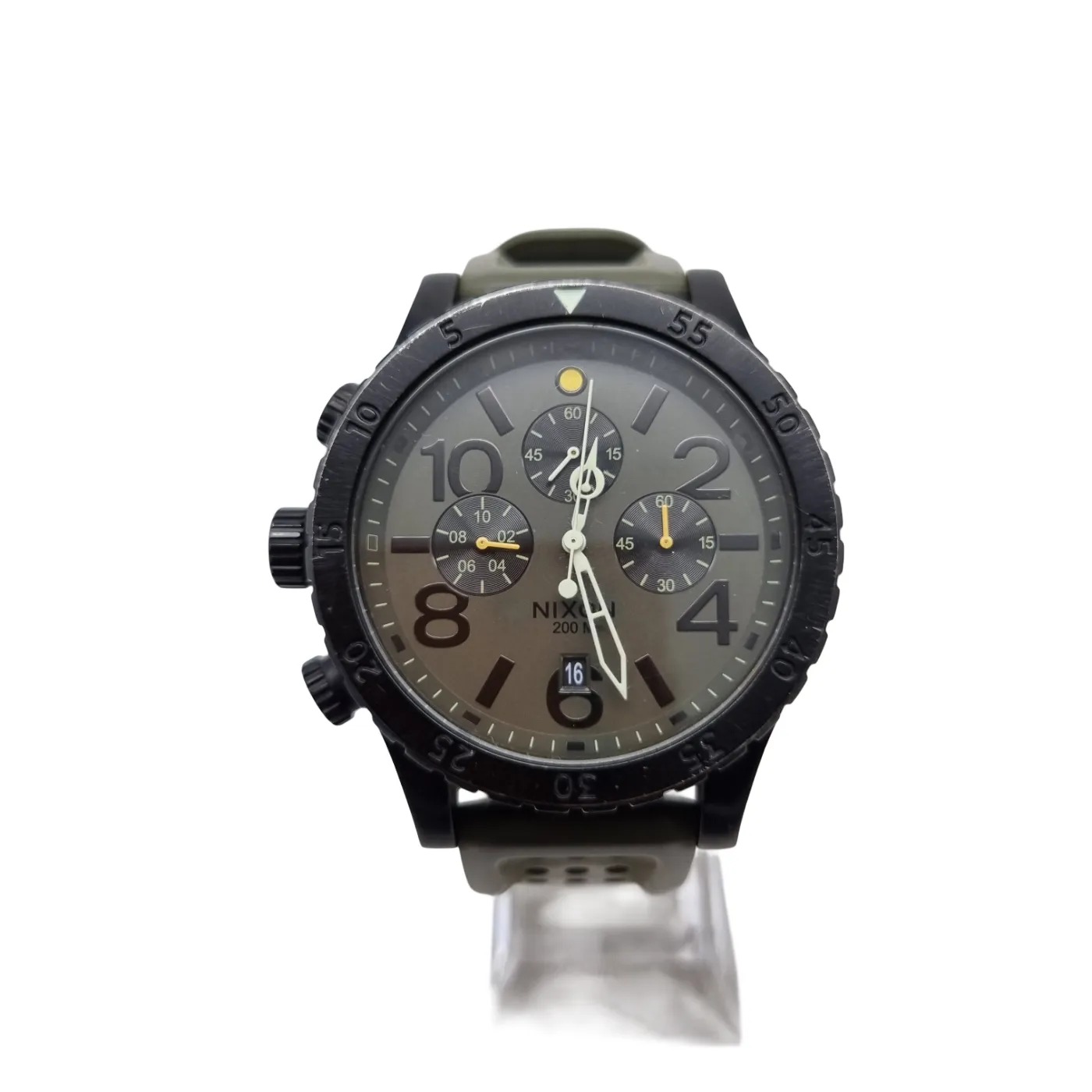Nixon 48-20 Chronograph Watch 48mm Black Dial Stainless Steel Bracelet (WR 1294687)