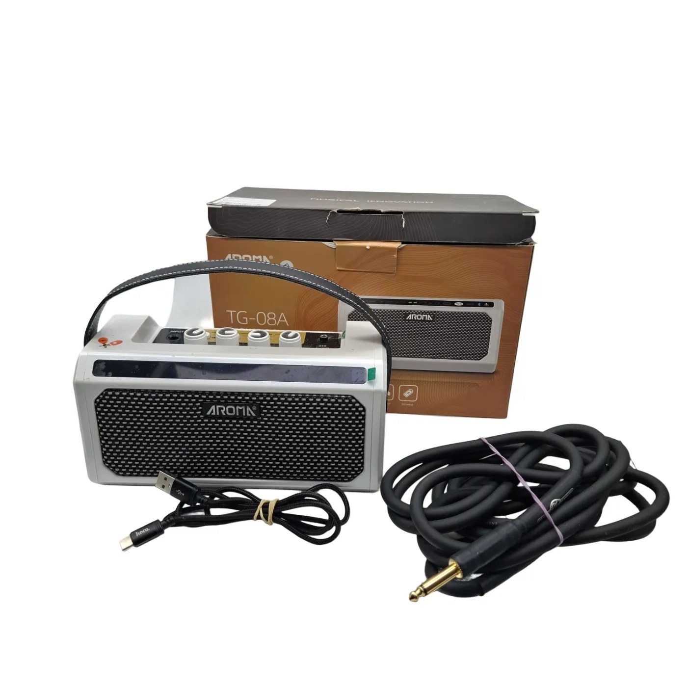 Aroma TG-08A Guitar Amplifier Silver In Box With Guitar Lead (WR 1416220)