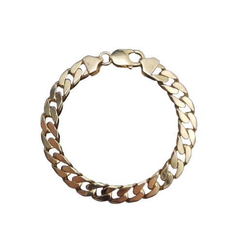 9ct Yellow Gold Curb Bracelet – 34.0g, 20.0cm, Stamped 375